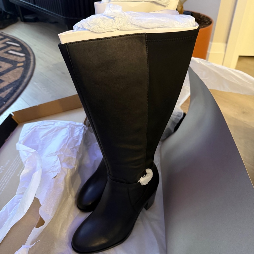 Naturalizer Black Tall Boots- Extra Wide Calf - Picture 5 of 8